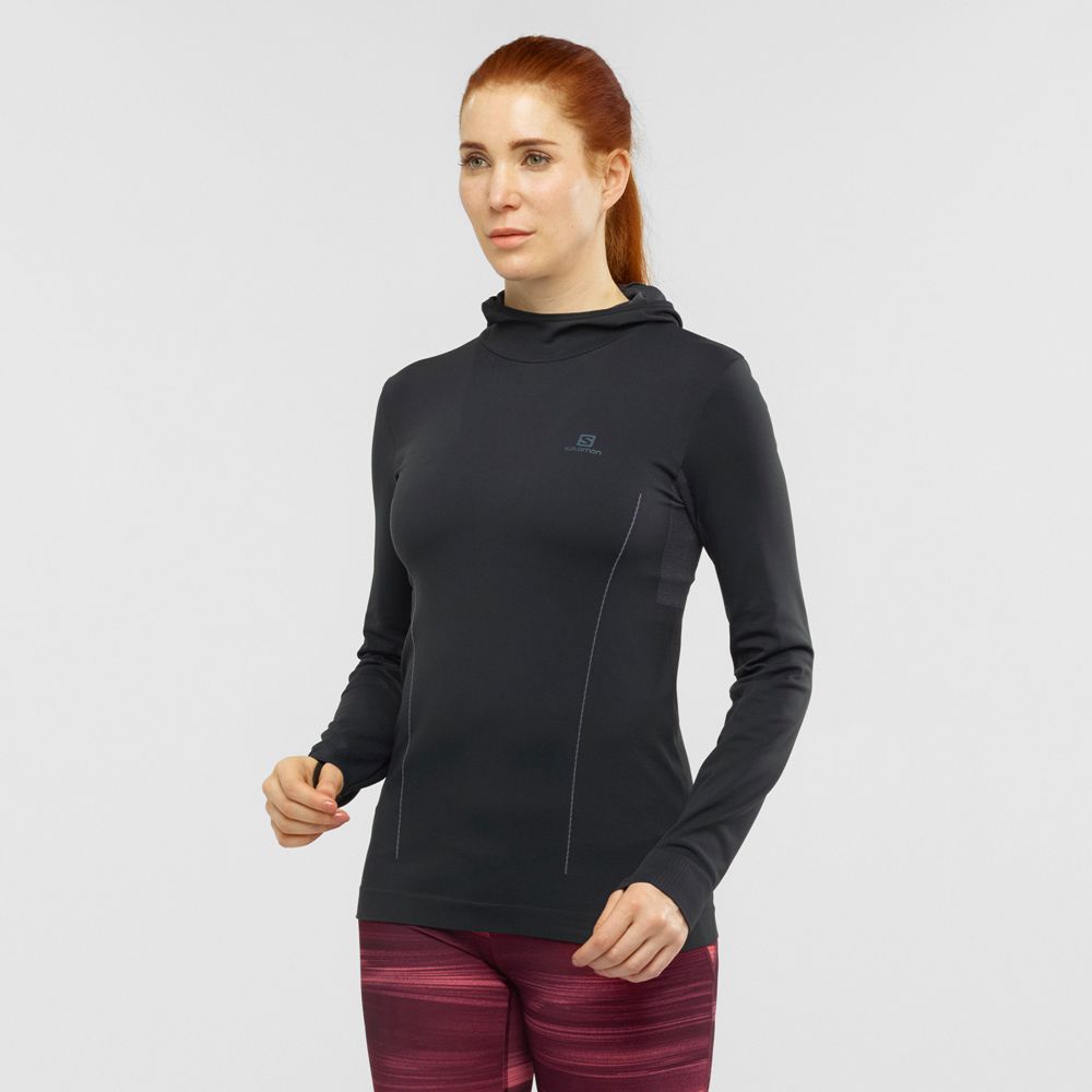 Salomon Israel ESSENTIAL SEAMLESS - Womens Midlayers - Black (MEXW-76198)